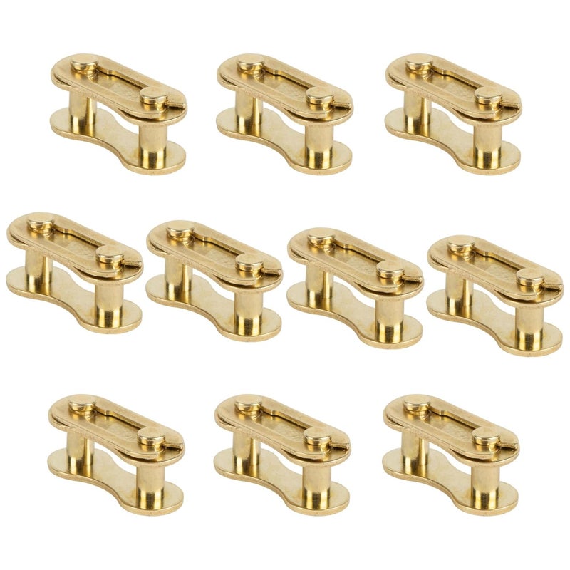 psler رابط سلسلة الدراجة - رابط سلسلة دراجة أحادية السرعة مفقود موصلات إصلاح سلسلة الدراجة 10 قطع ذهبية - Image 1